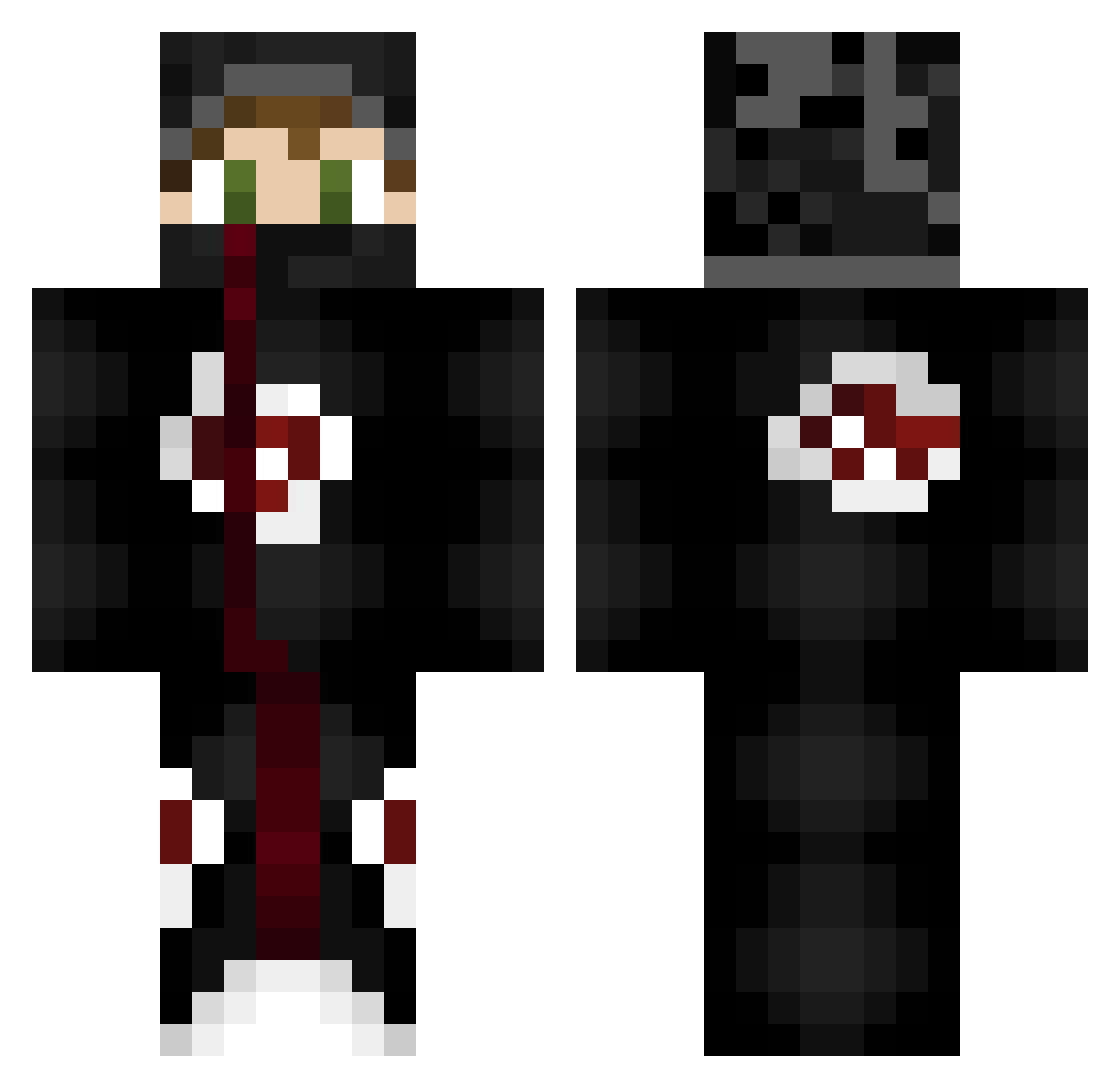 tekky0 Minecraft skin, front and back view