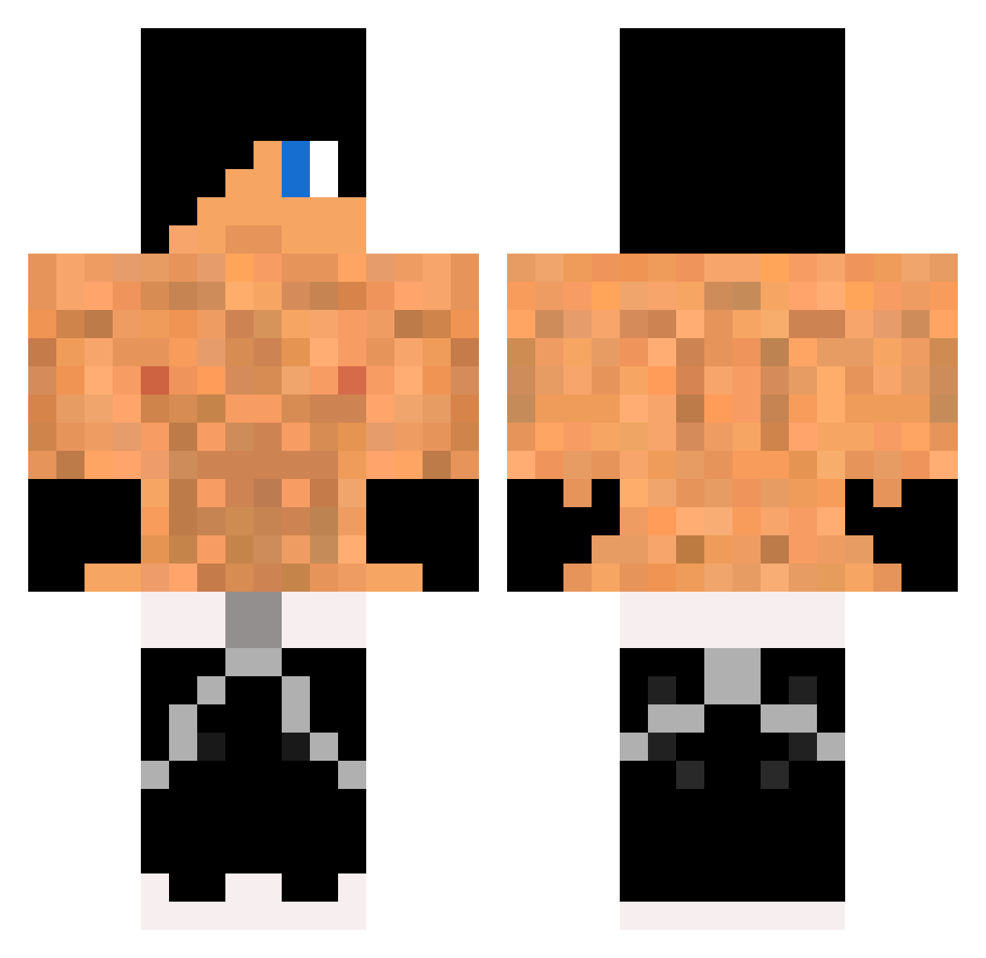 2Doggo Minecraft skin, front and back view