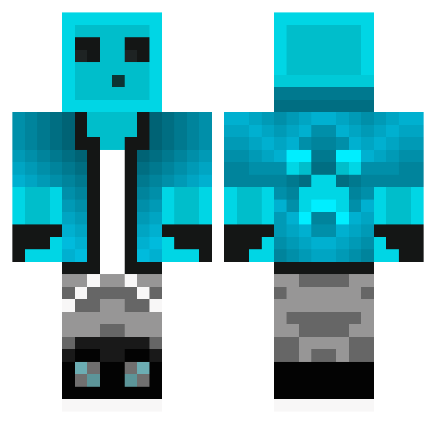 yungtro Minecraft skin, front and back view