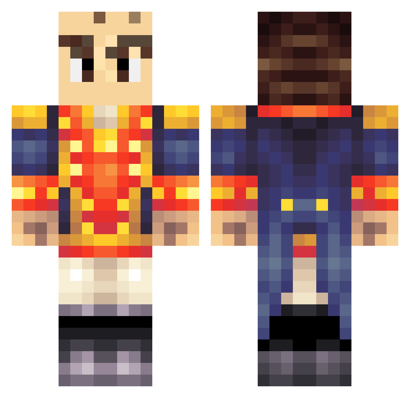 hidd4n Minecraft skin, front and back view