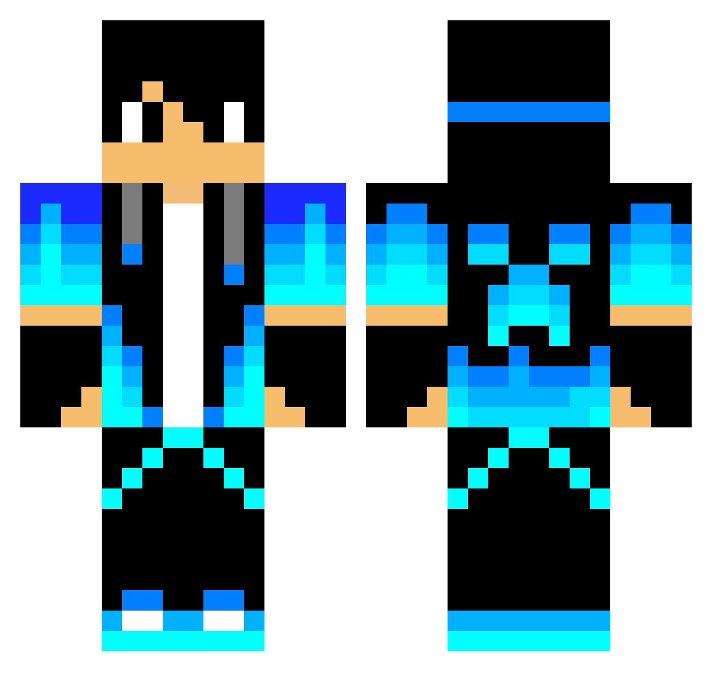 Sendogee Minecraft skin, front and back view