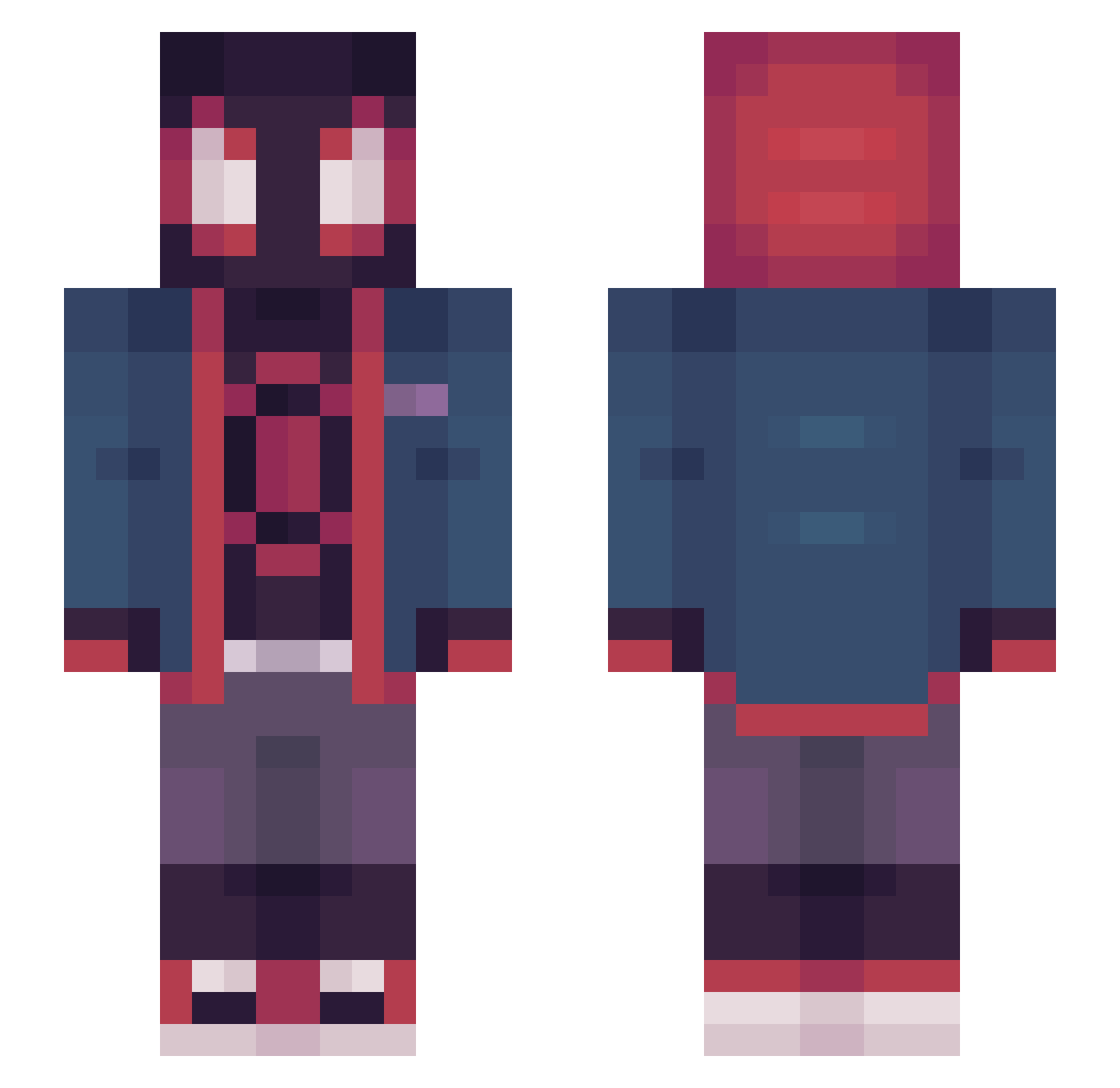 DrSuperman Minecraft skin, front and back view