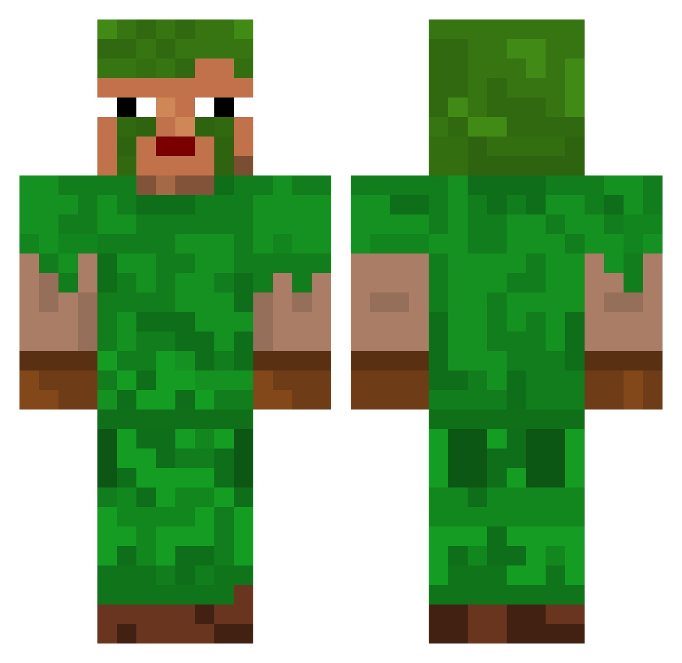 Kawaguchi Minecraft skin, front and back view