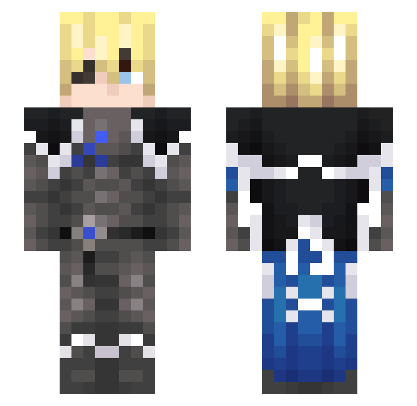 Balex07 Minecraft skin, front and back view