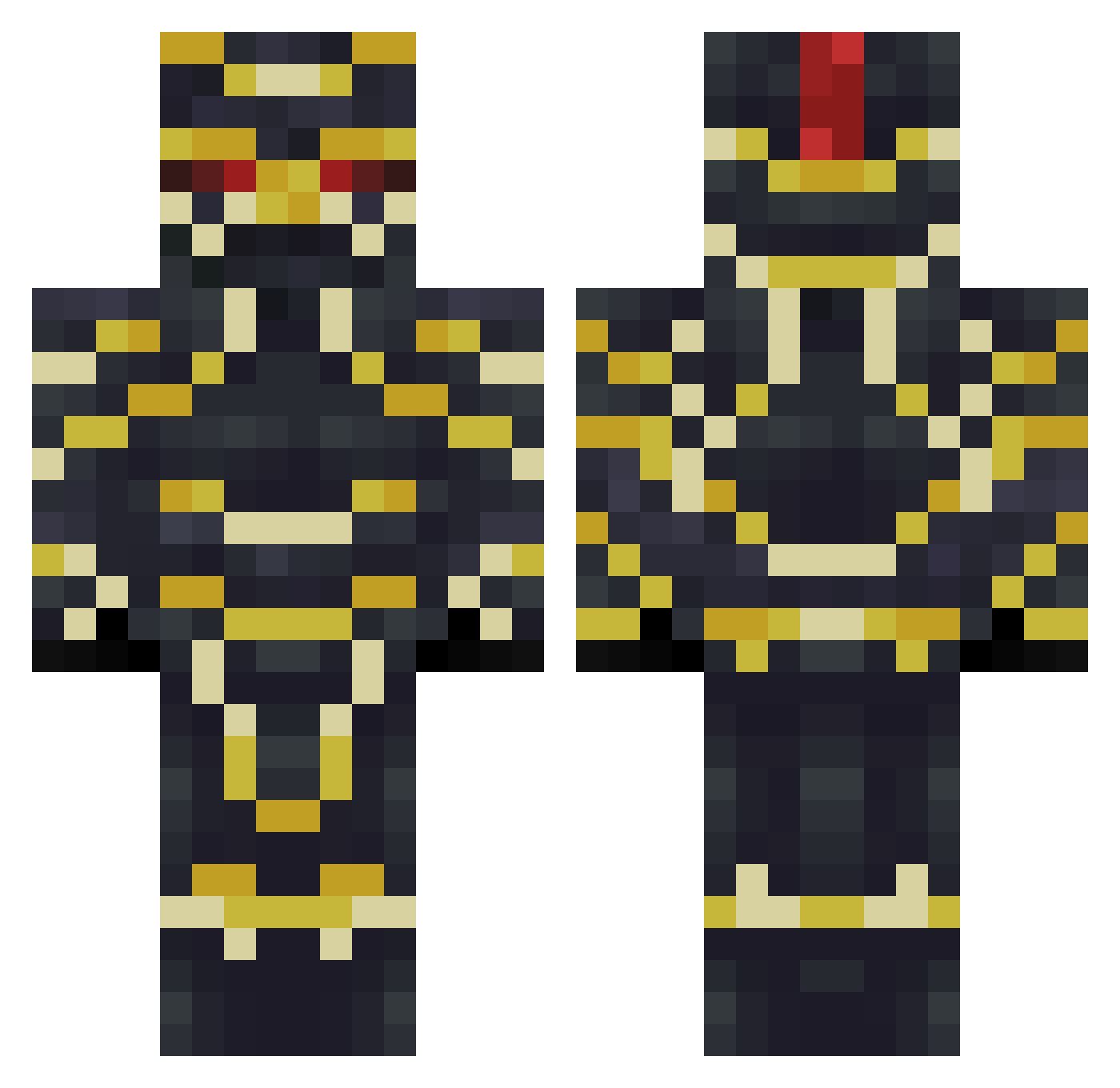 ItsxDire Minecraft skin, front and back view