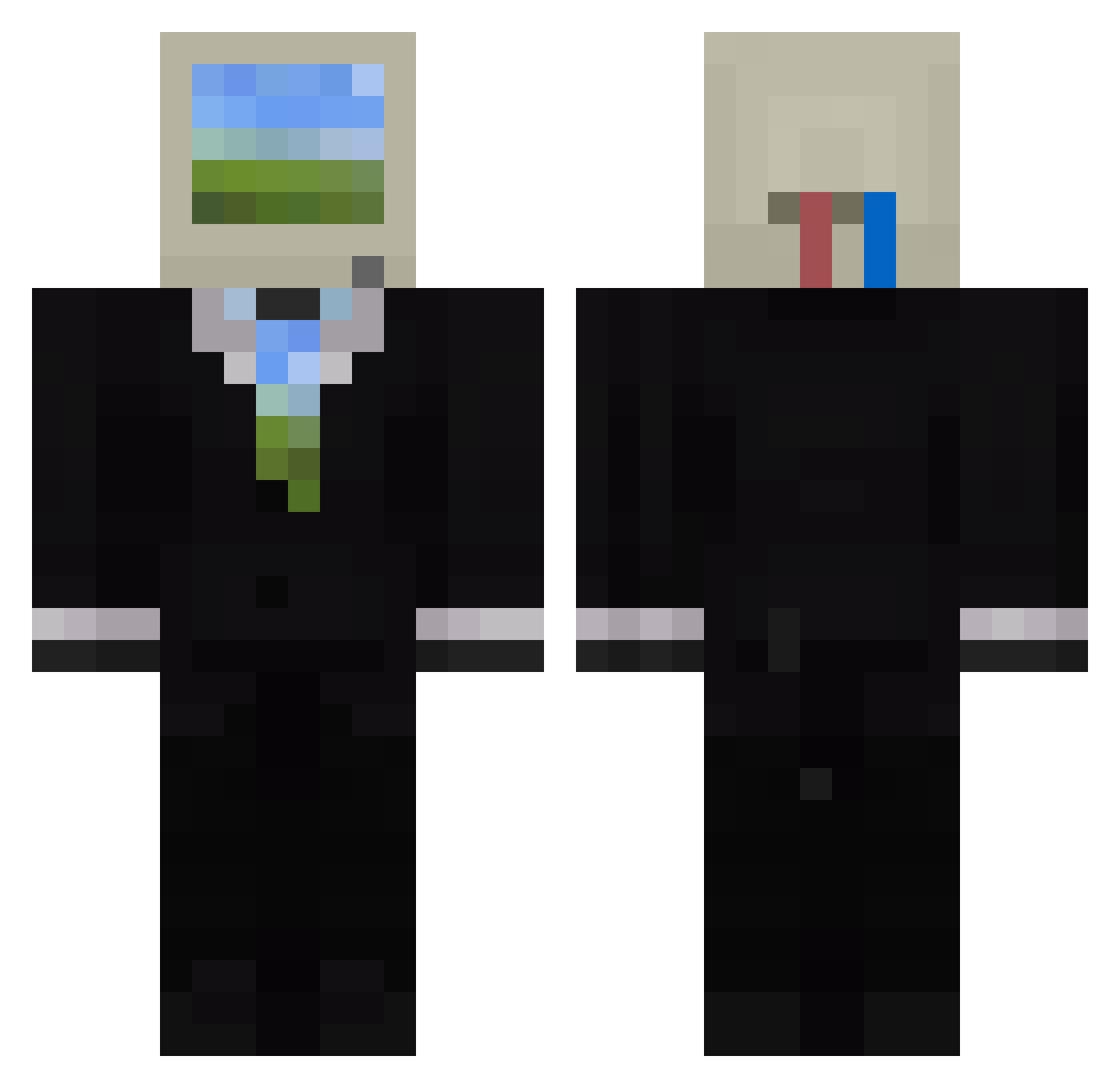 Louise13 Minecraft skin, front and back view