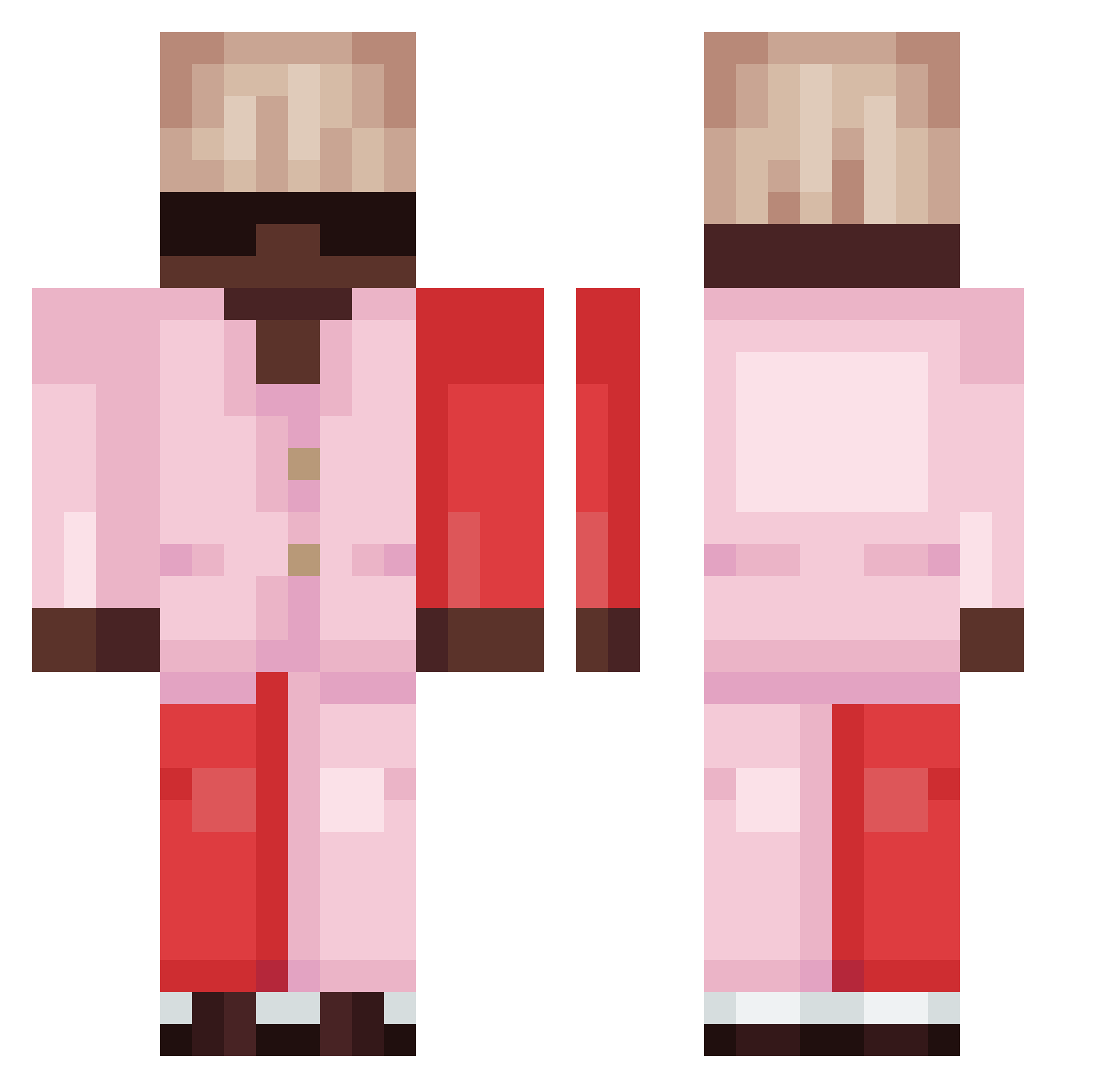 5hucat Minecraft skin, front and back view