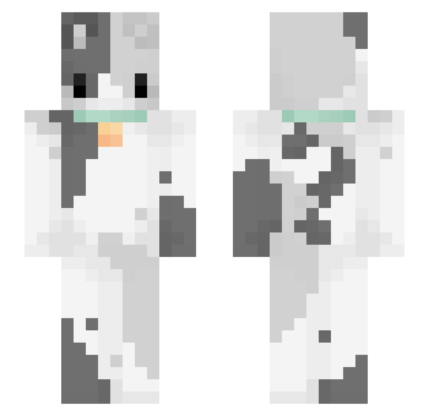 chainsmokercat Minecraft skin, front and back view