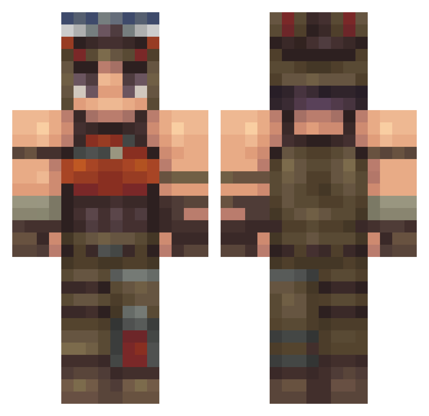 GeNS128 Minecraft skin, front and back view