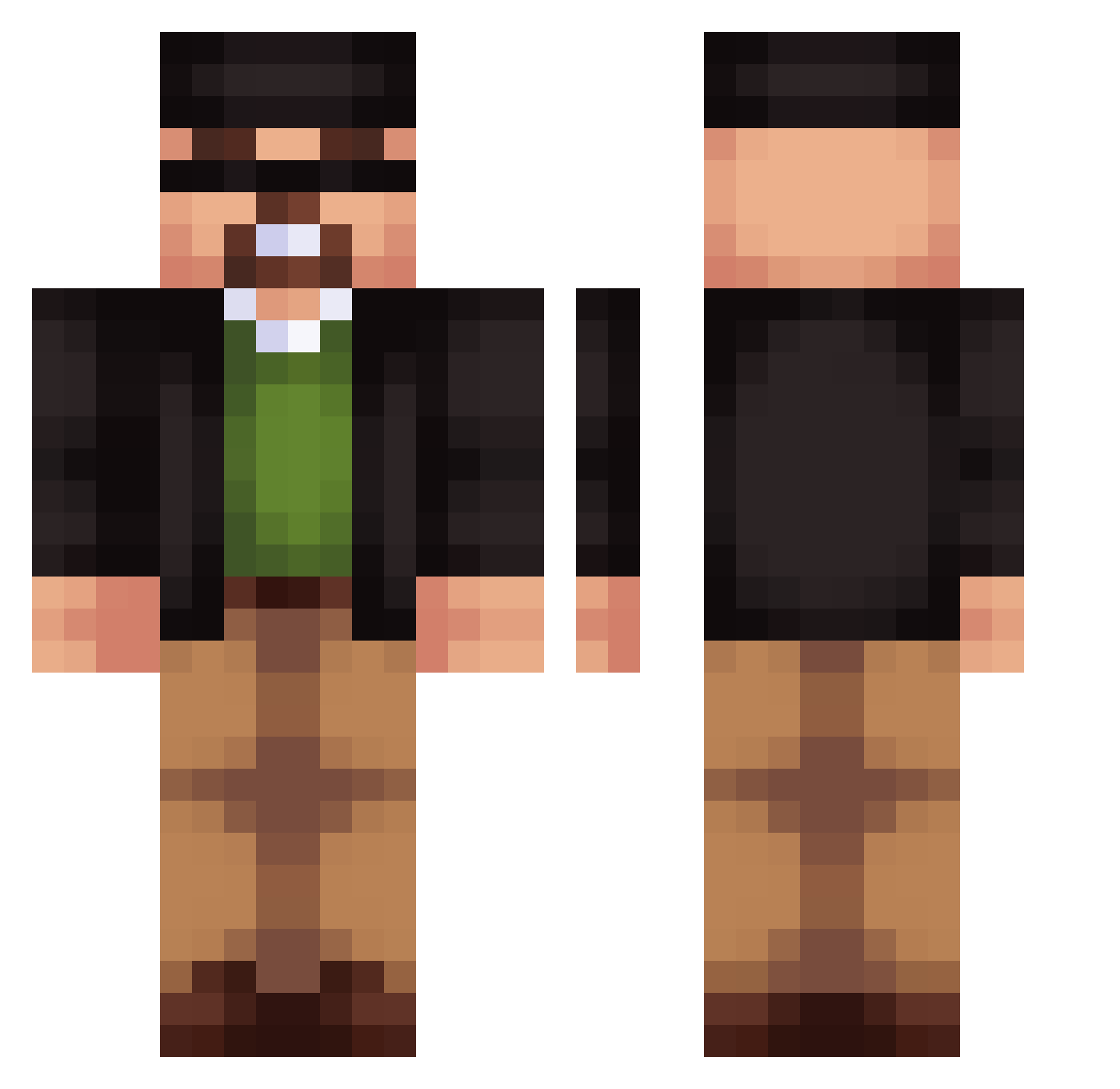 FrankRedeci Minecraft skin, front and back view