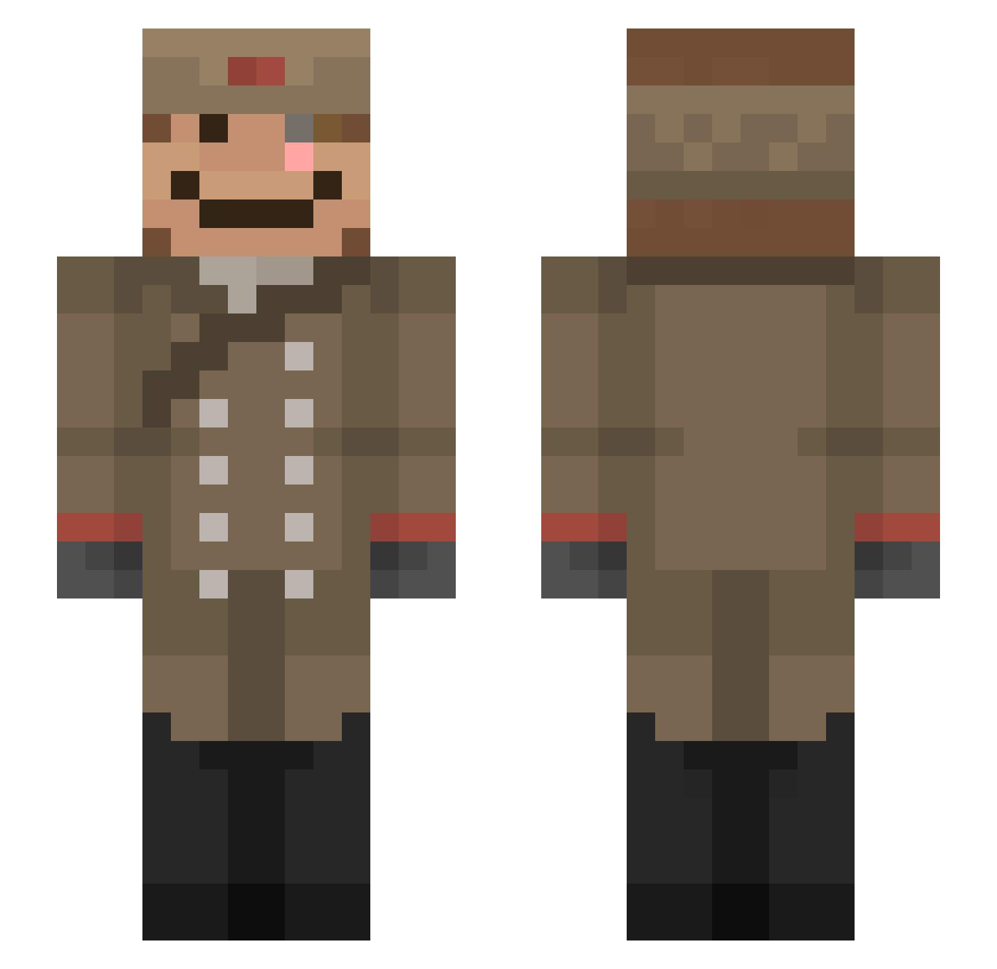 iplody Minecraft skin, front and back view