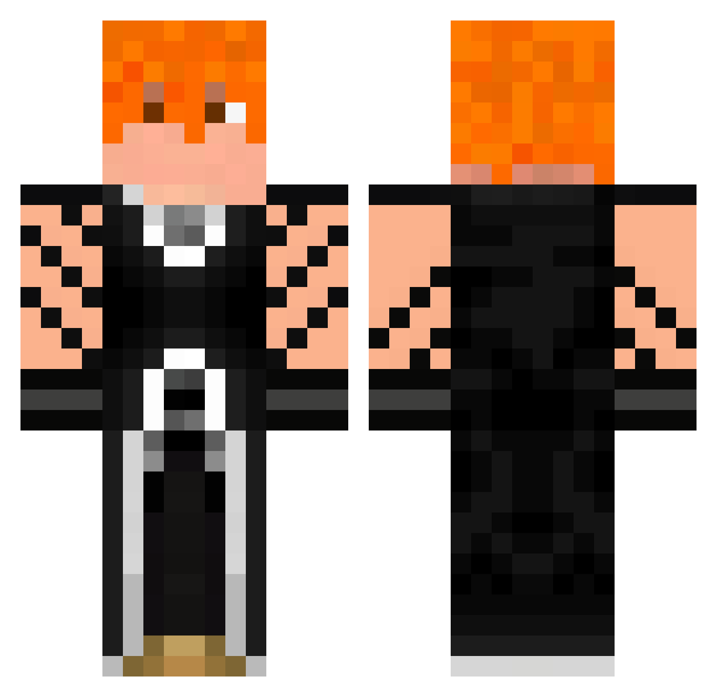 fugorso Minecraft skin, front and back view