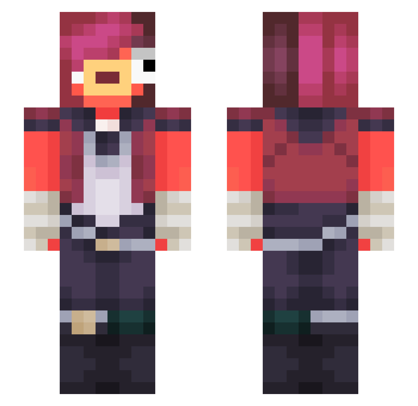 Rodiart Minecraft skin, front and back view