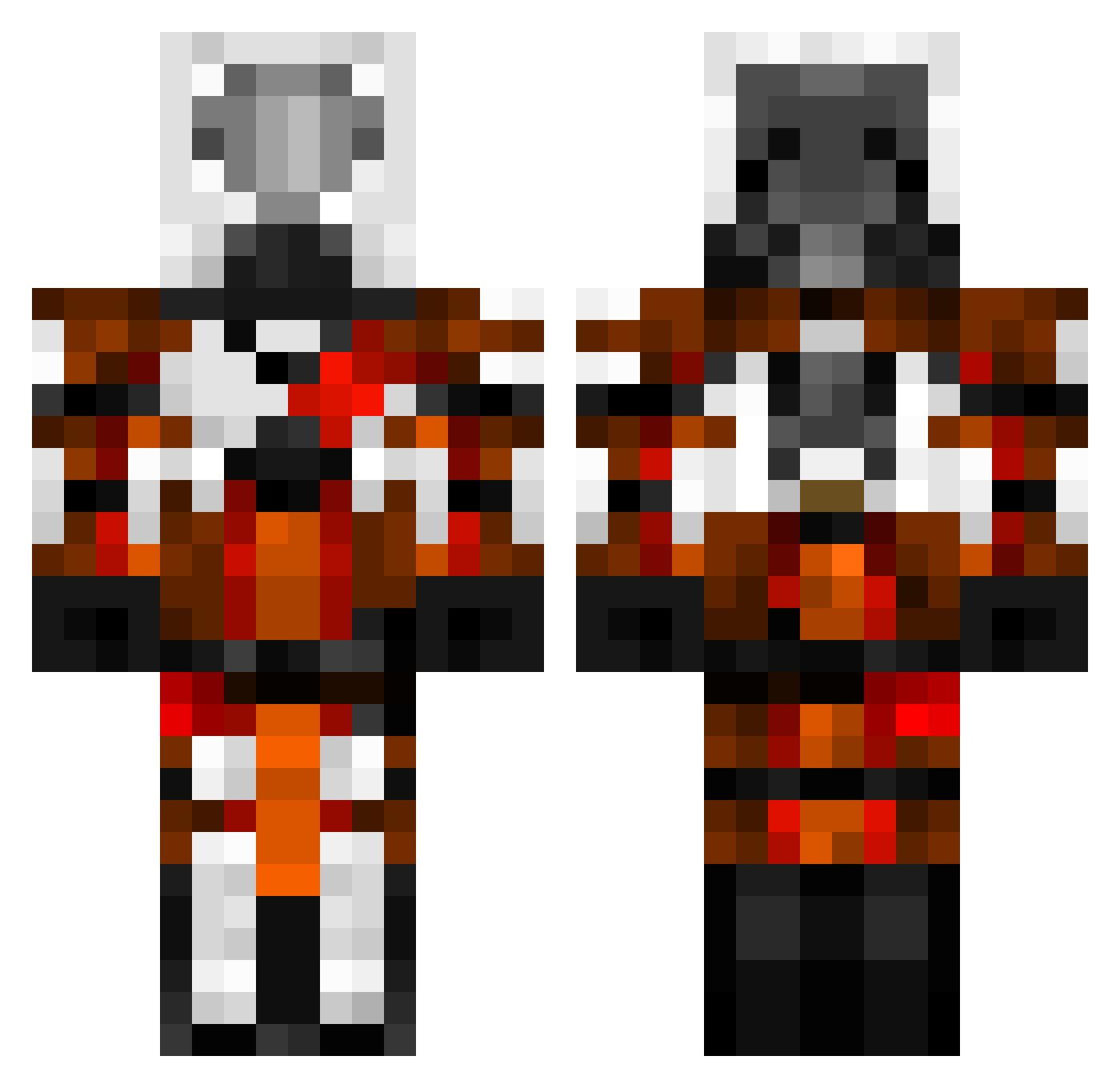 MongoX Minecraft skin, front and back view