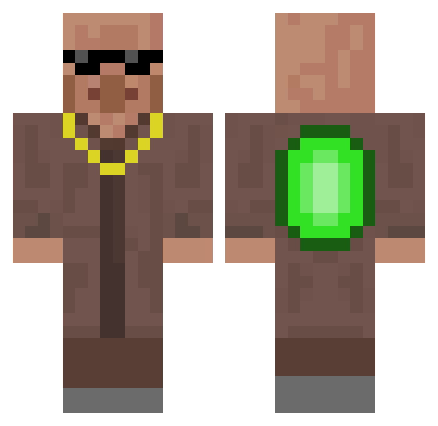 MICMORGAN Minecraft skin, front and back view