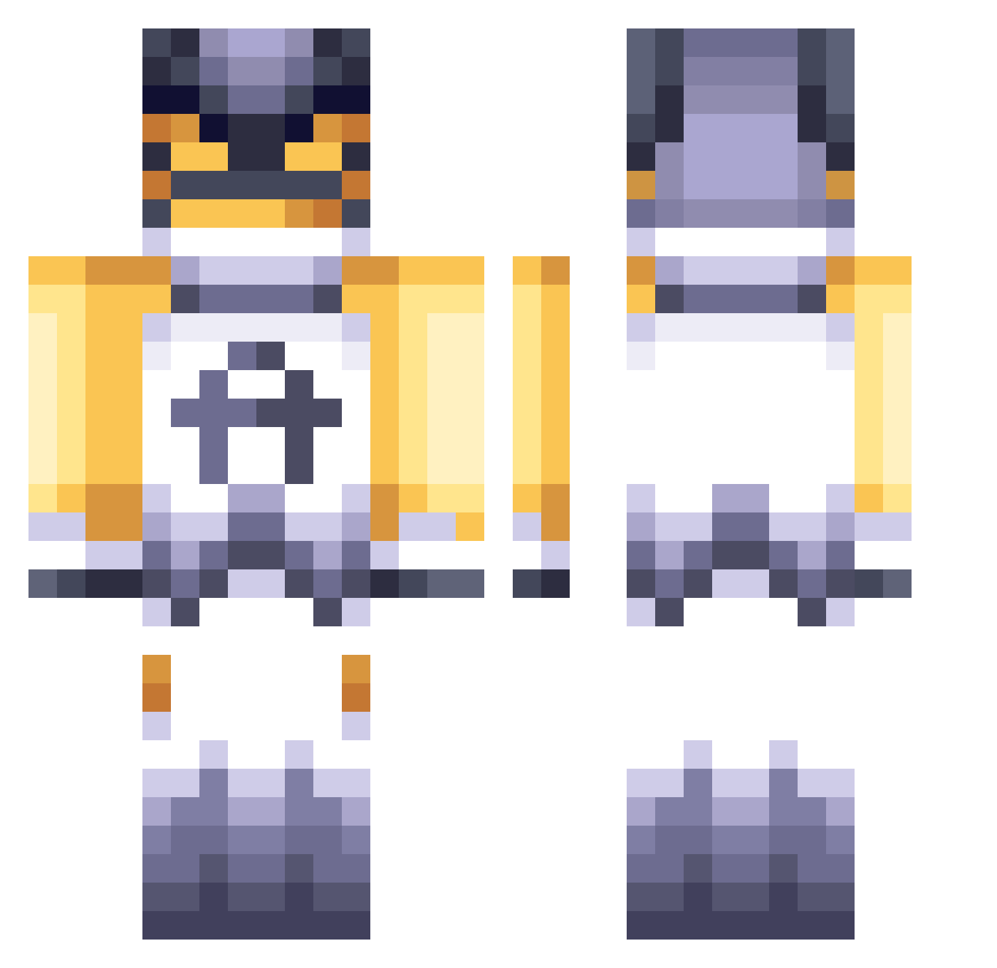 Stormowicz Minecraft skin, front and back view