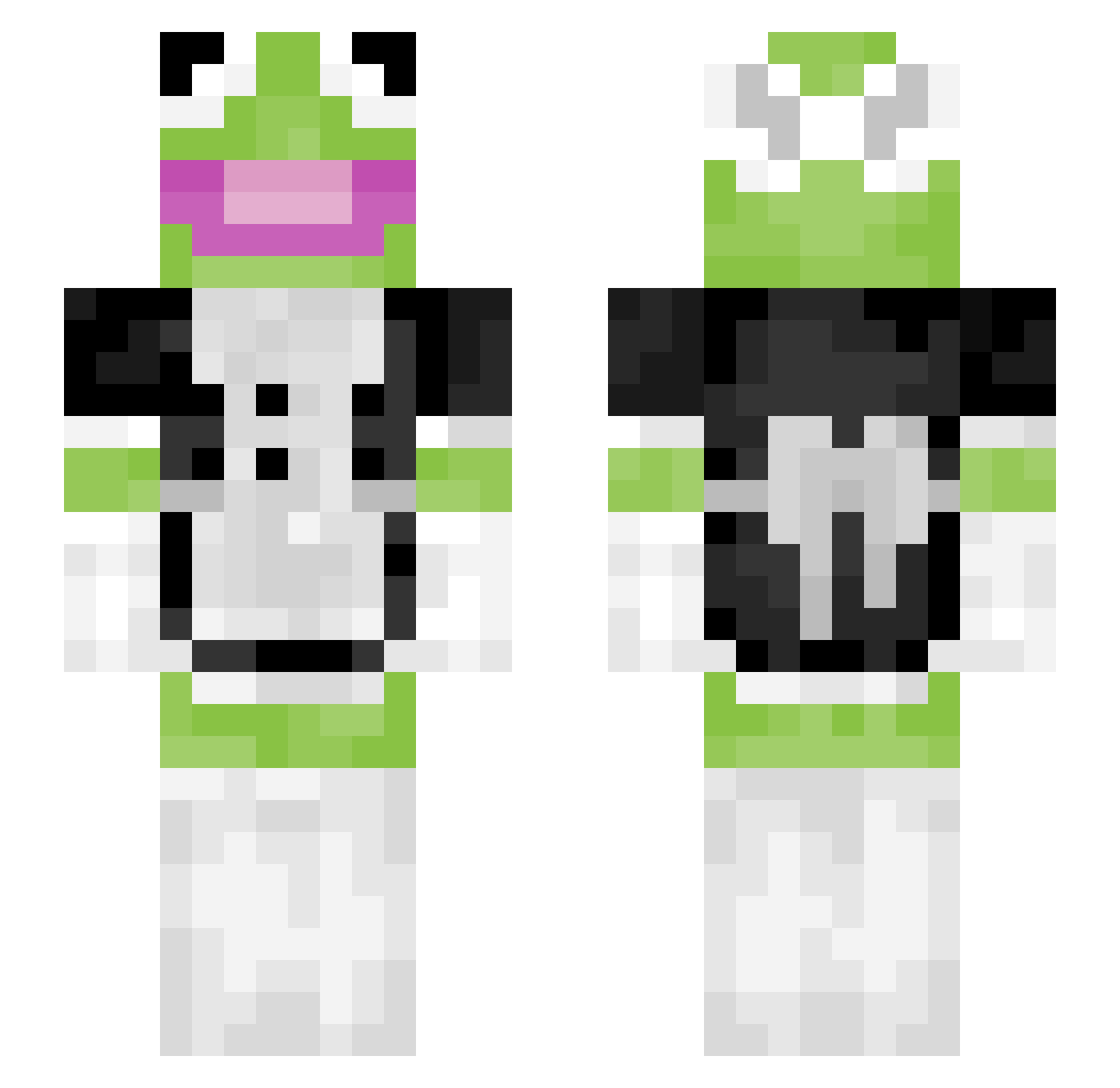 iiDqvid Minecraft skin, front and back view