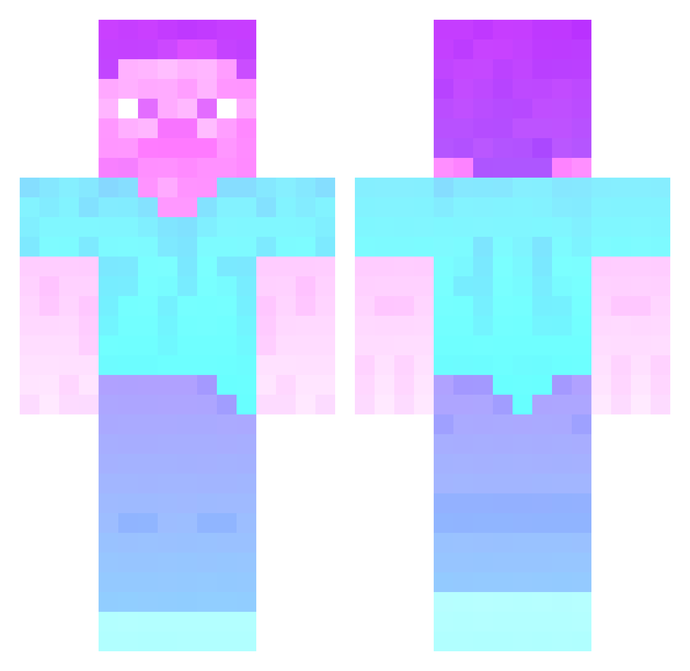 Tilqy Minecraft skin, front and back view