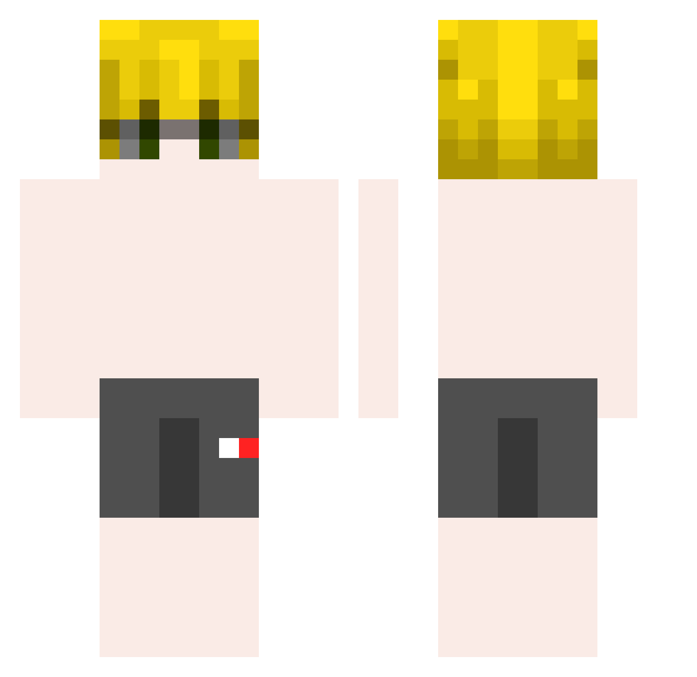 Samgouta Minecraft skin, front and back view