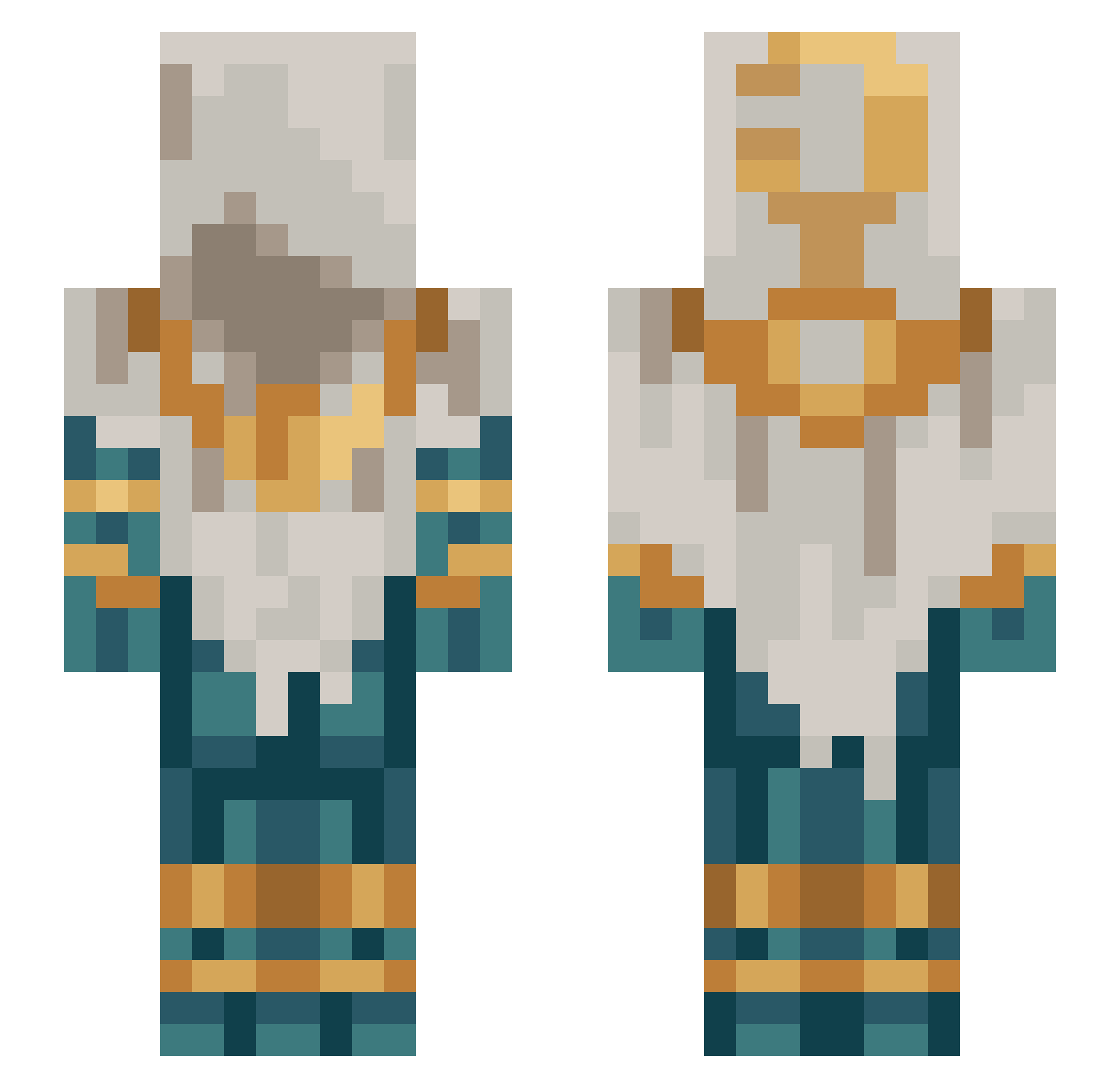 KlWlBlRDS Minecraft skin, front and back view