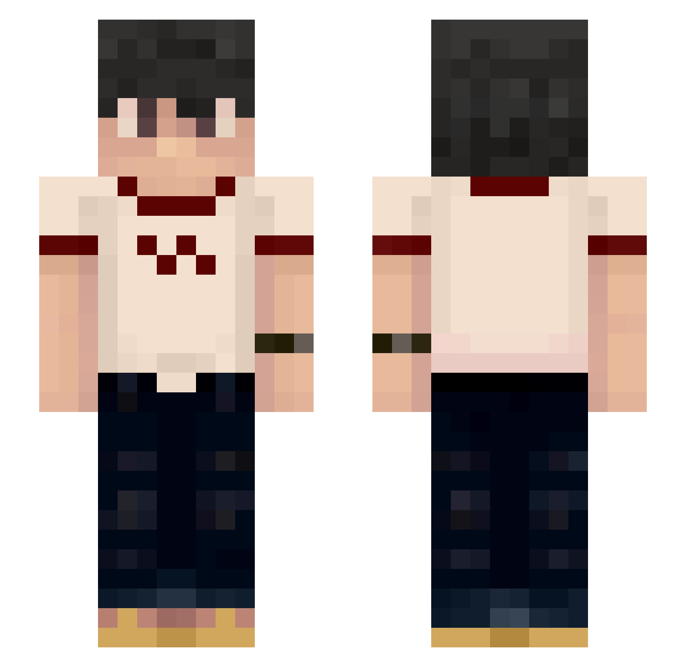 McPimp Minecraft skin, front and back view