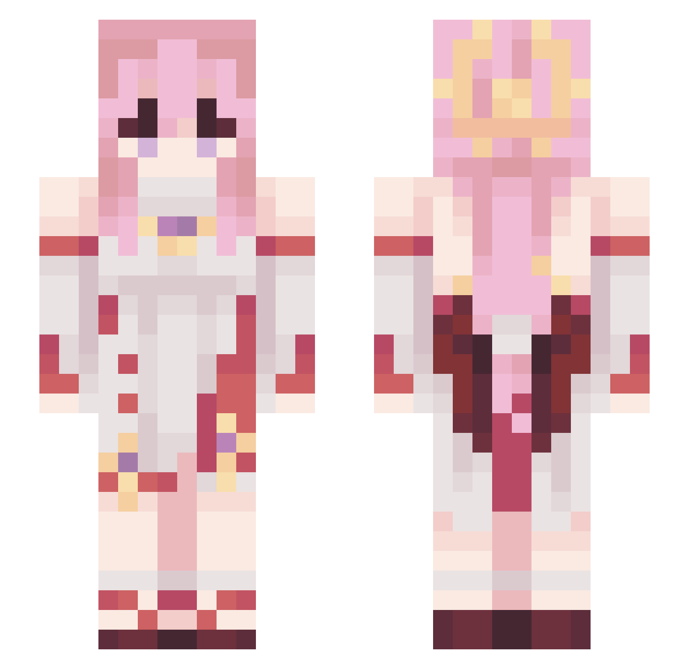 Kat_sarah Minecraft skin, front and back view