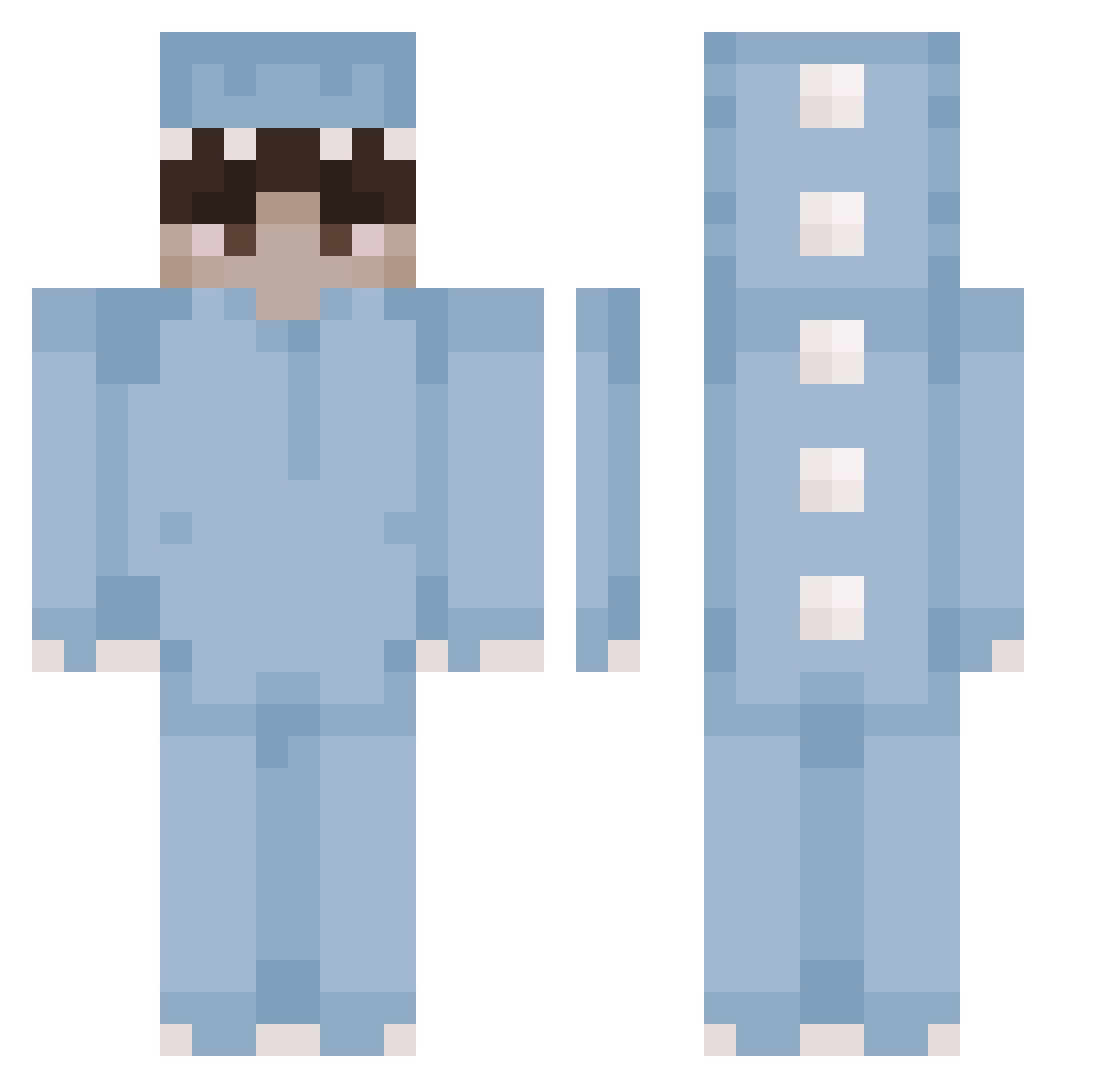 BigStaffie69420 Minecraft skin, front and back view