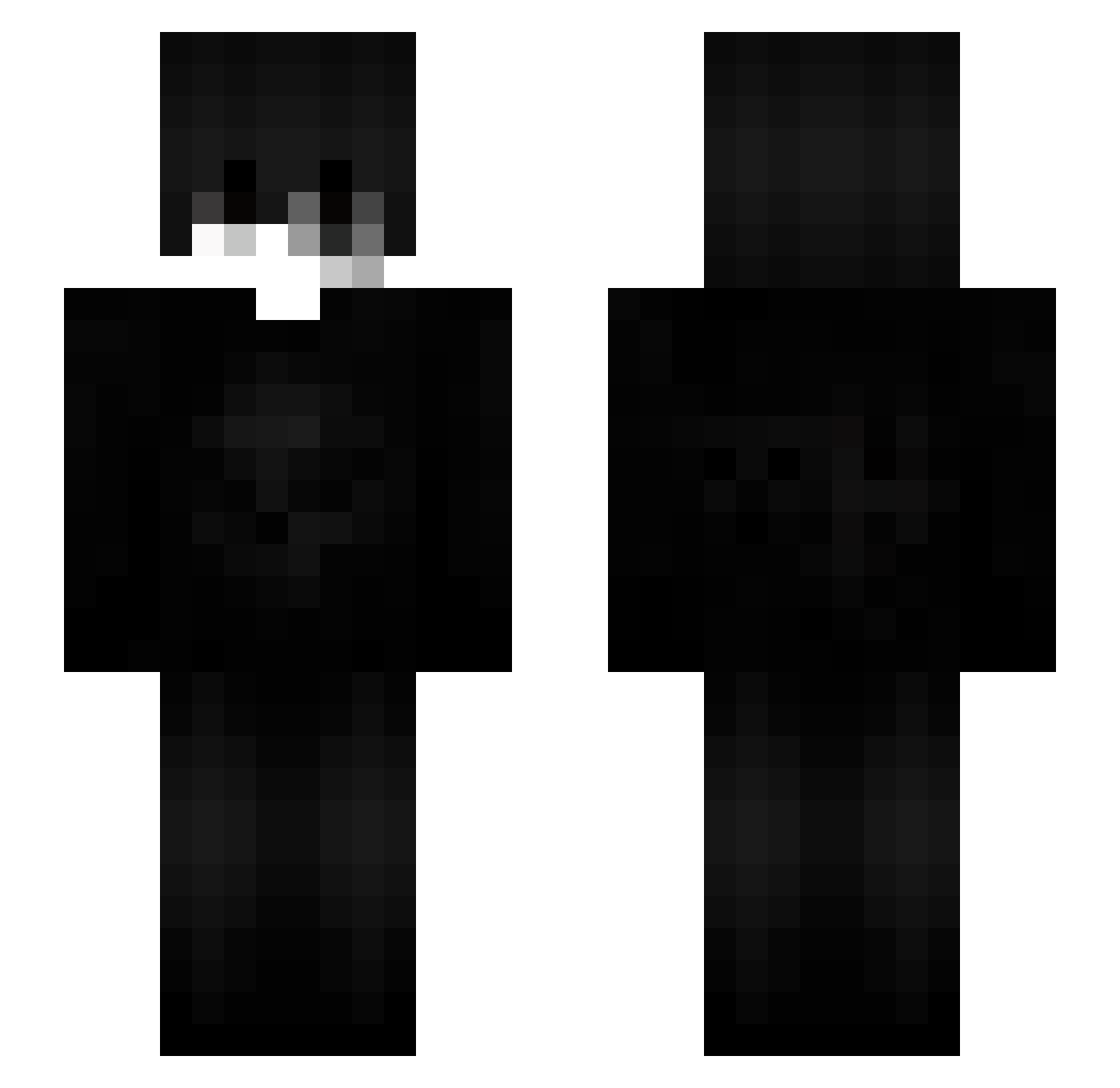 x1uu Minecraft skin, front and back view