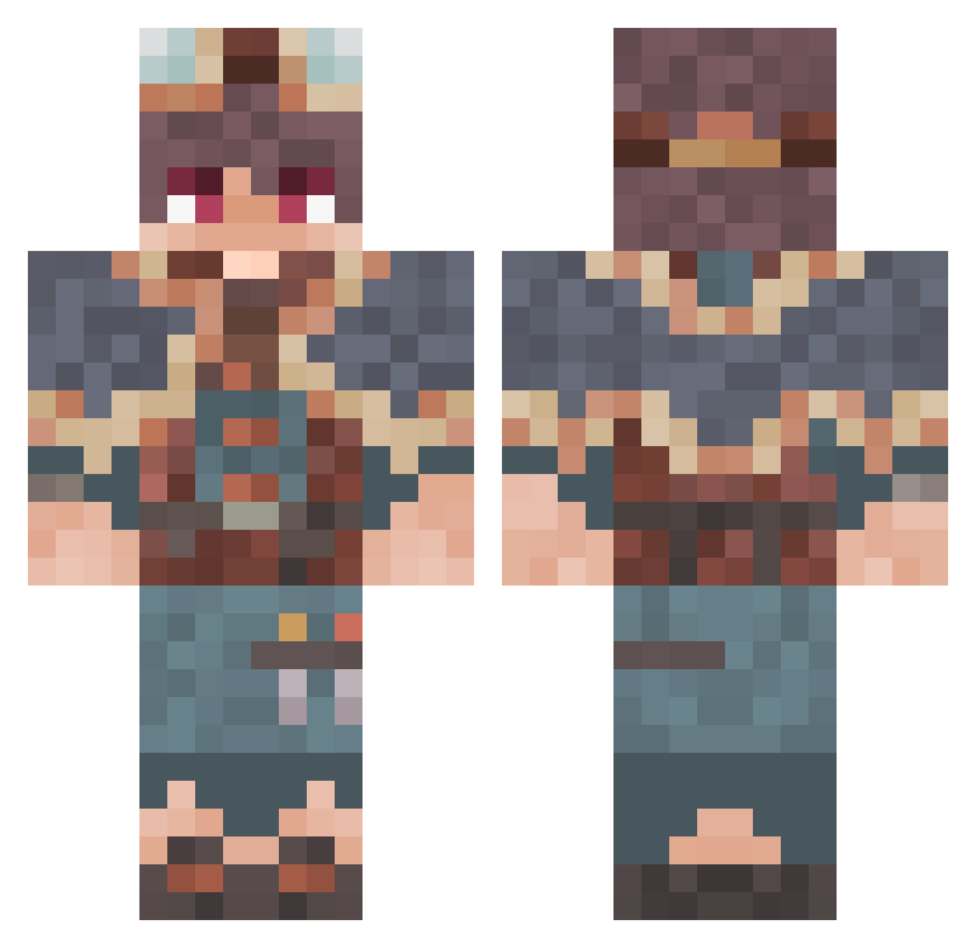 Shiryusaki Minecraft skin, front and back view
