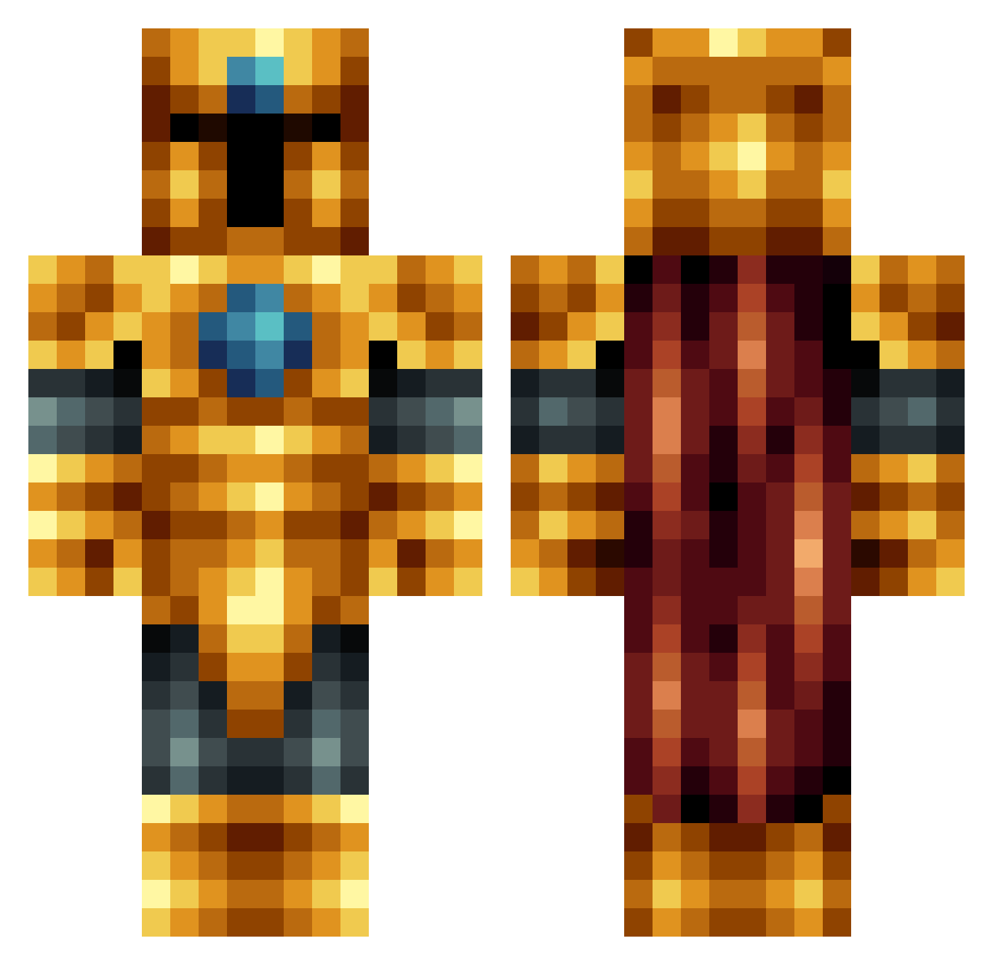 EscStormFall Minecraft skin, front and back view
