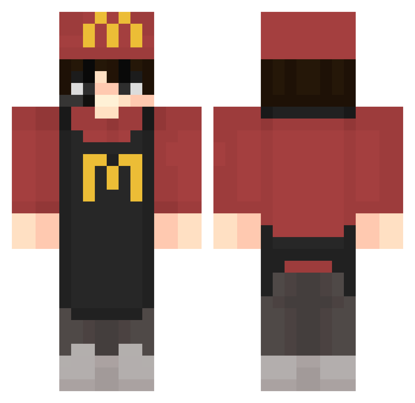 Vincinato_ Minecraft skin, front and back view
