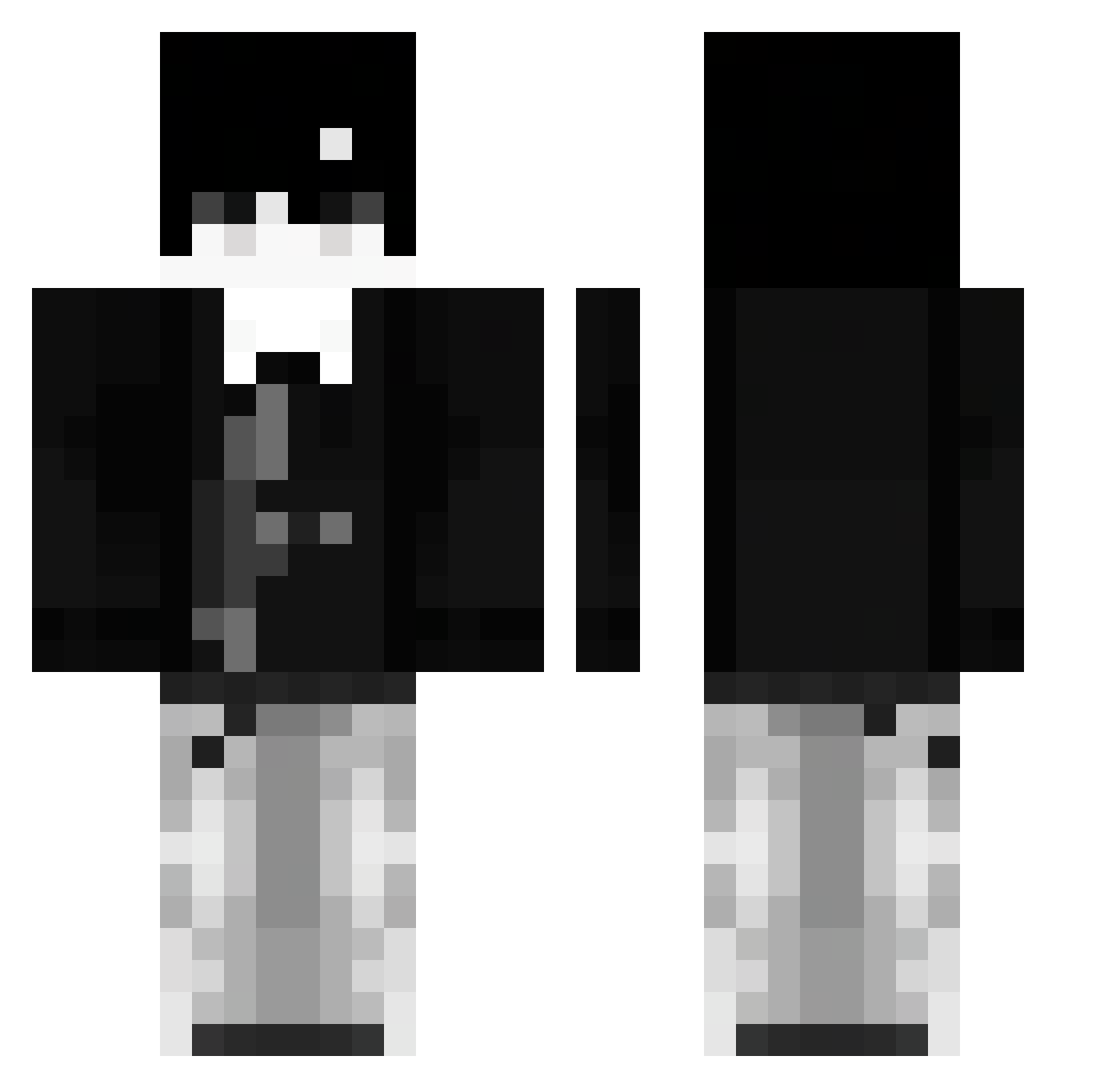 Ghosts Minecraft skin, front and back view