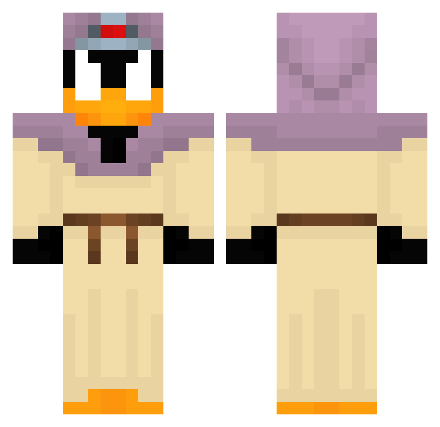MidnightsKnight Minecraft skin, front and back view