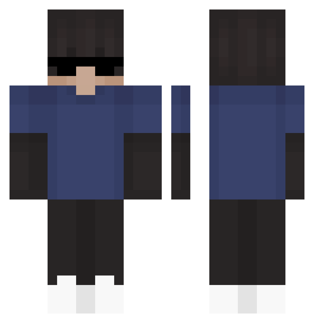 Tym0_ Minecraft skin, front and back view