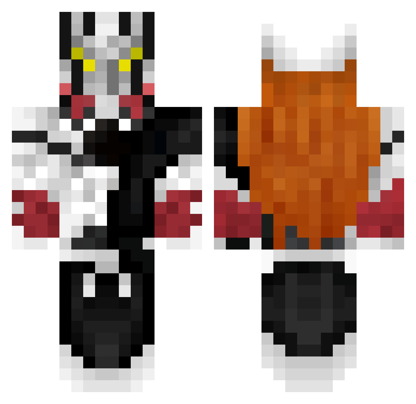 RISK5490 Minecraft skin, front and back view