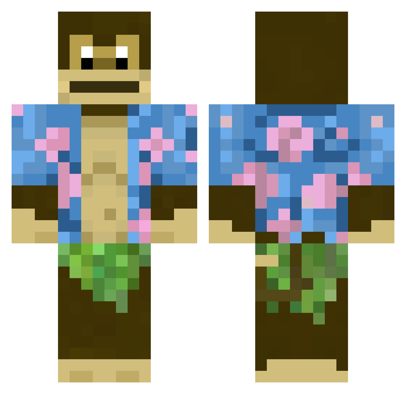 Overwhip Minecraft skin, front and back view