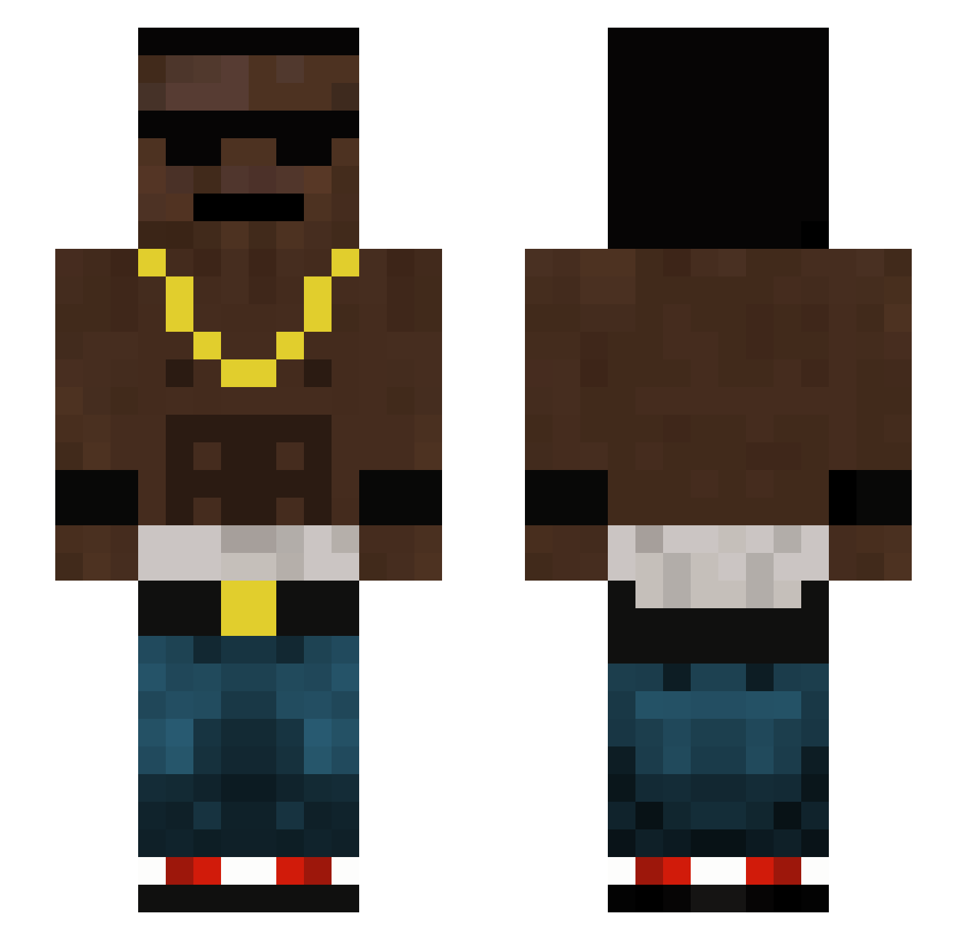 TheNormalFREAK Minecraft skin, front and back view