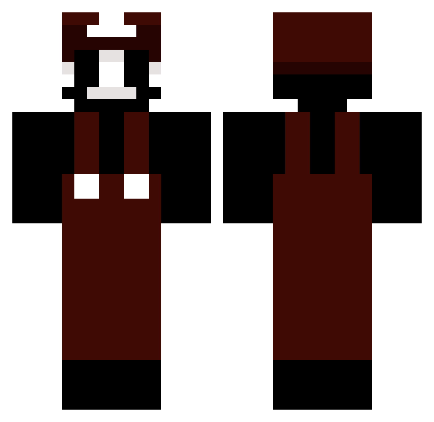 Foxgooodfoxy Minecraft skin, front and back view