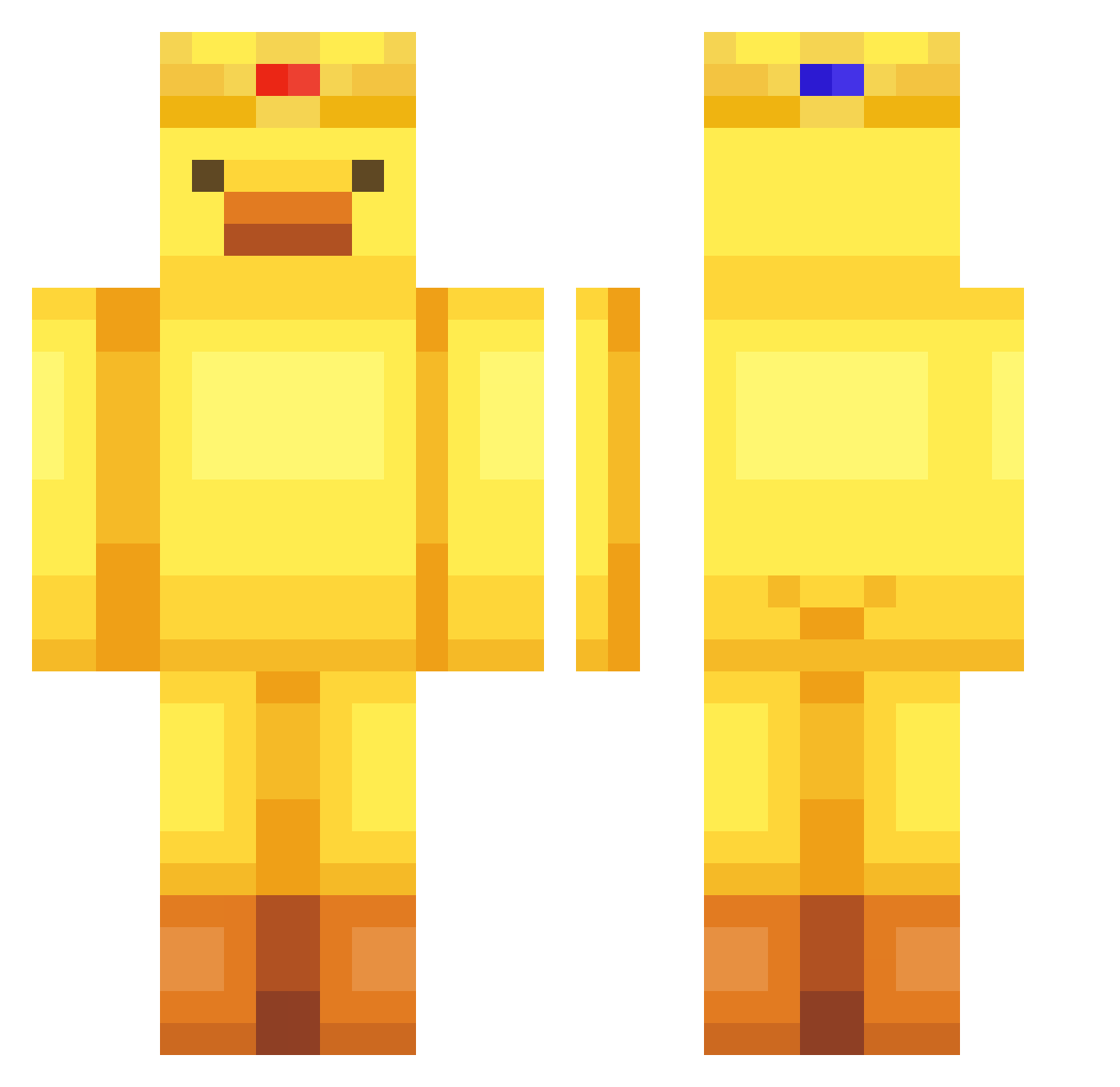 Quackalackin Minecraft skin, front and back view