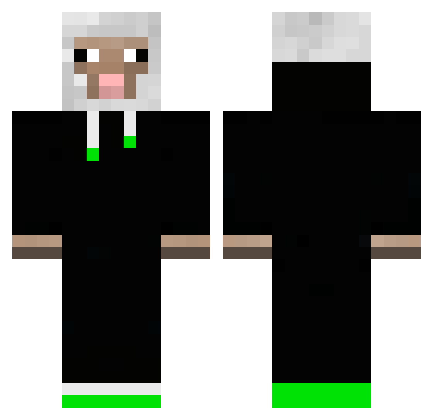 xconvic Minecraft skin, front and back view