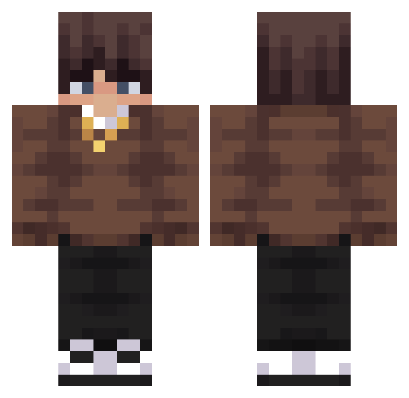 Yaply Minecraft skin, front and back view