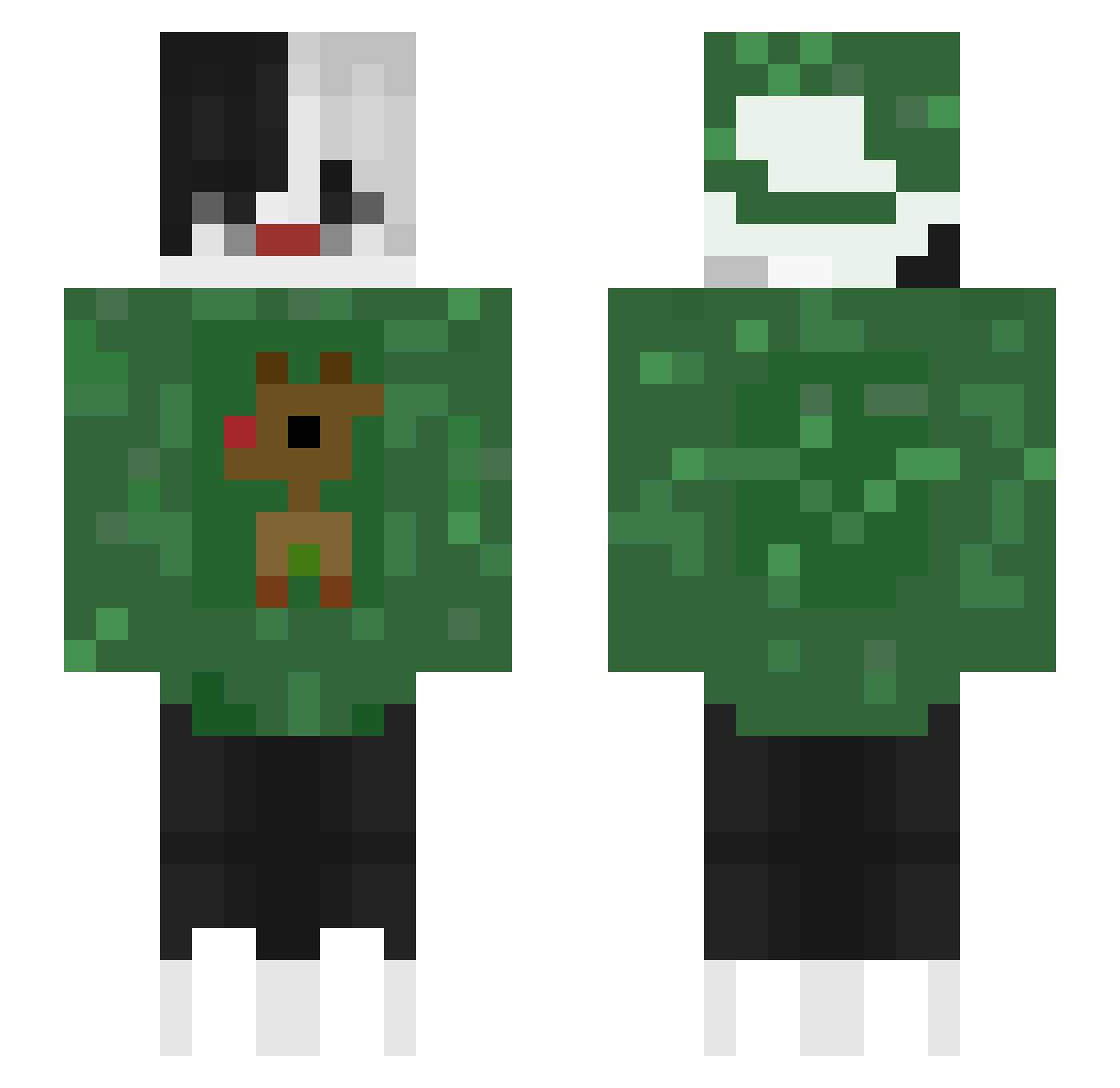 PSPKlaud Minecraft skin, front and back view