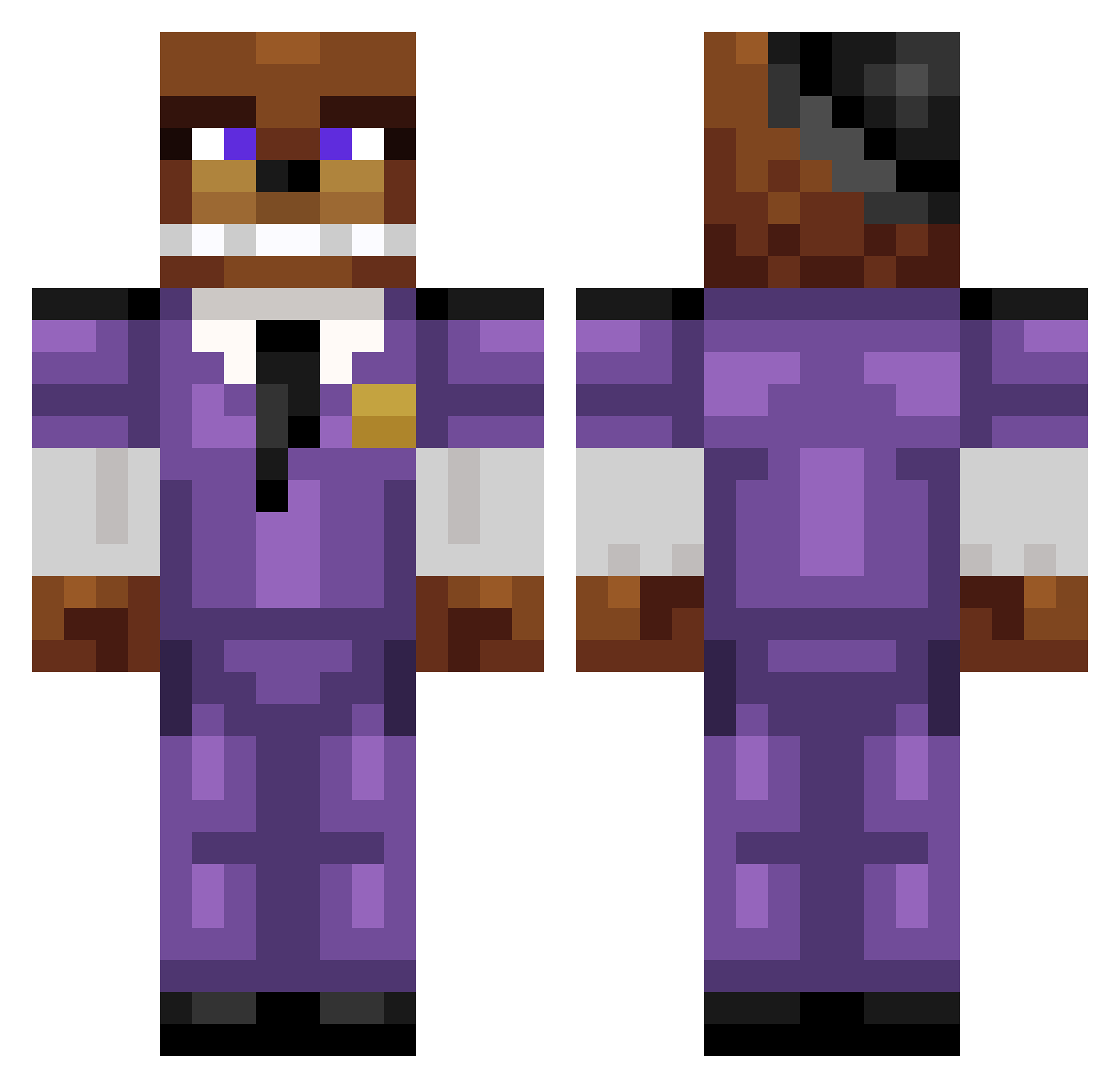 rockapelewis Minecraft skin, front and back view