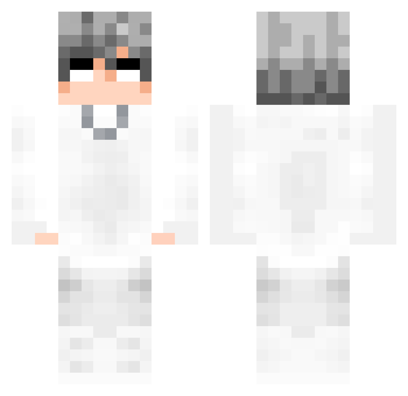 zxnw Minecraft skin, front and back view