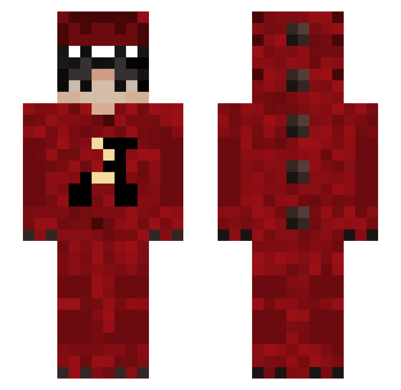 Ribbing Minecraft skin, front and back view