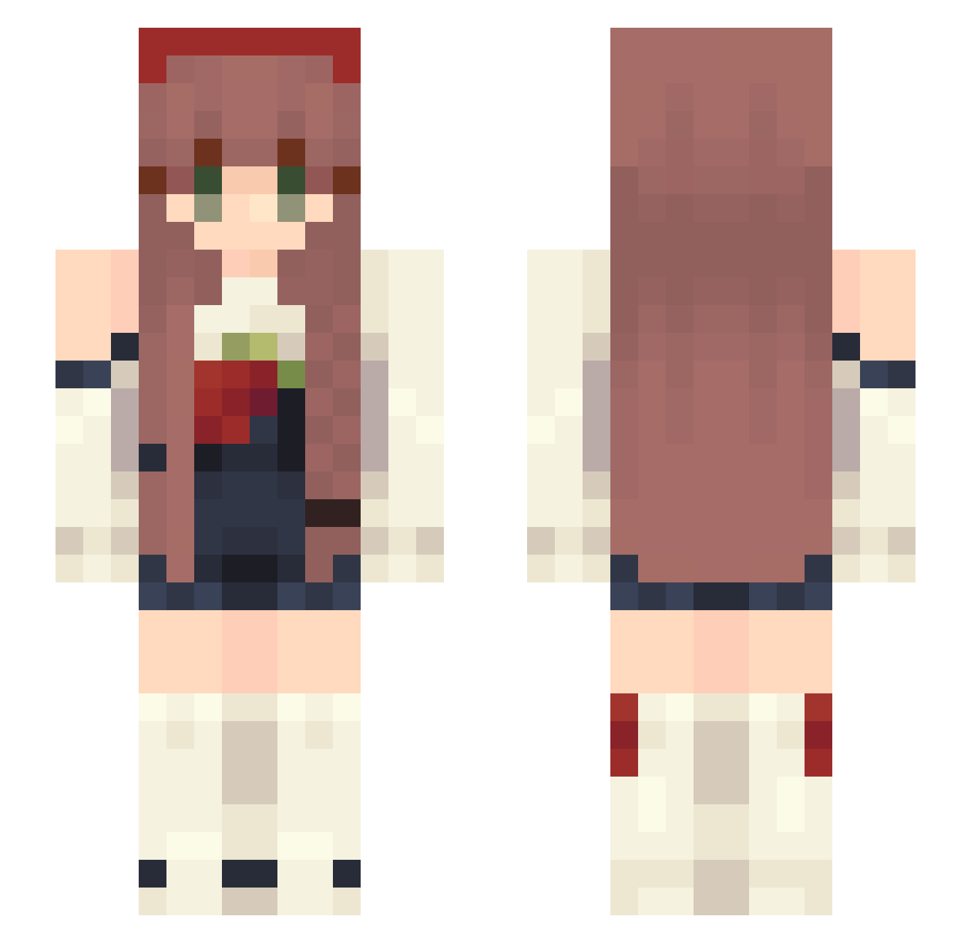 Rachhxxelizabeth Minecraft skin, front and back view