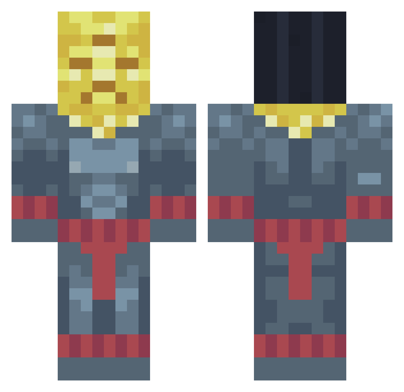 Nizmo133 Minecraft skin, front and back view