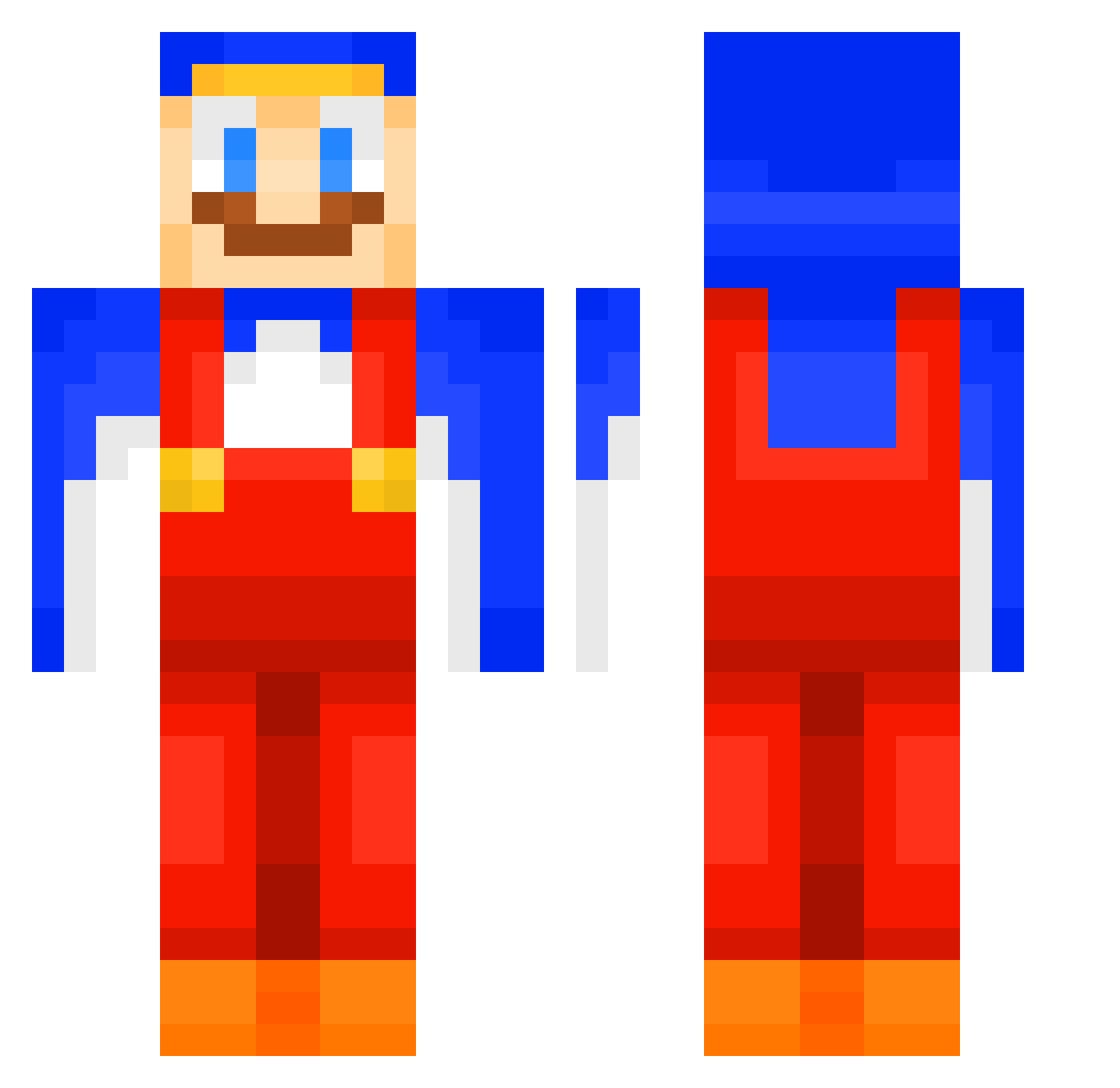 esssey Minecraft skin, front and back view