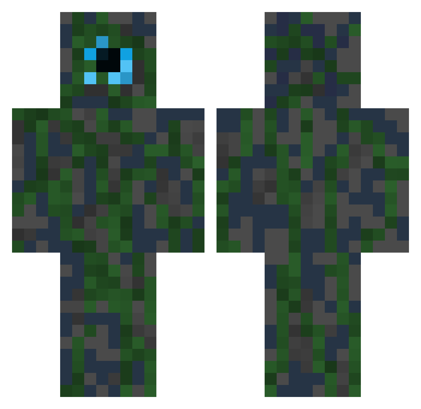 DIVVER Minecraft skin, front and back view