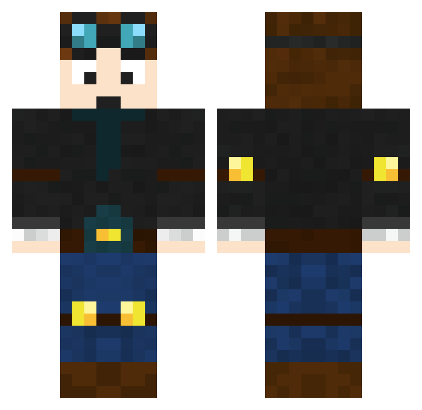 TheOddLeo Minecraft skin, front and back view